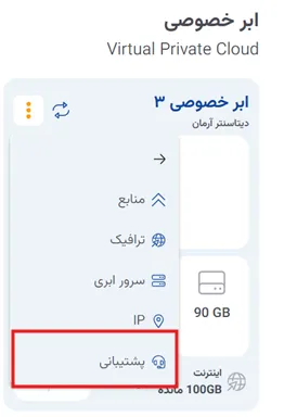 نمای مرحله 69 در پنل ابر خصوصی