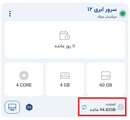 نمای مرحله 51 در پنل سرور ابری