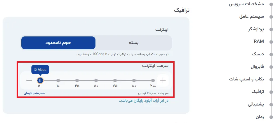 نمای مرحله 29 در پنل سرور ابری
