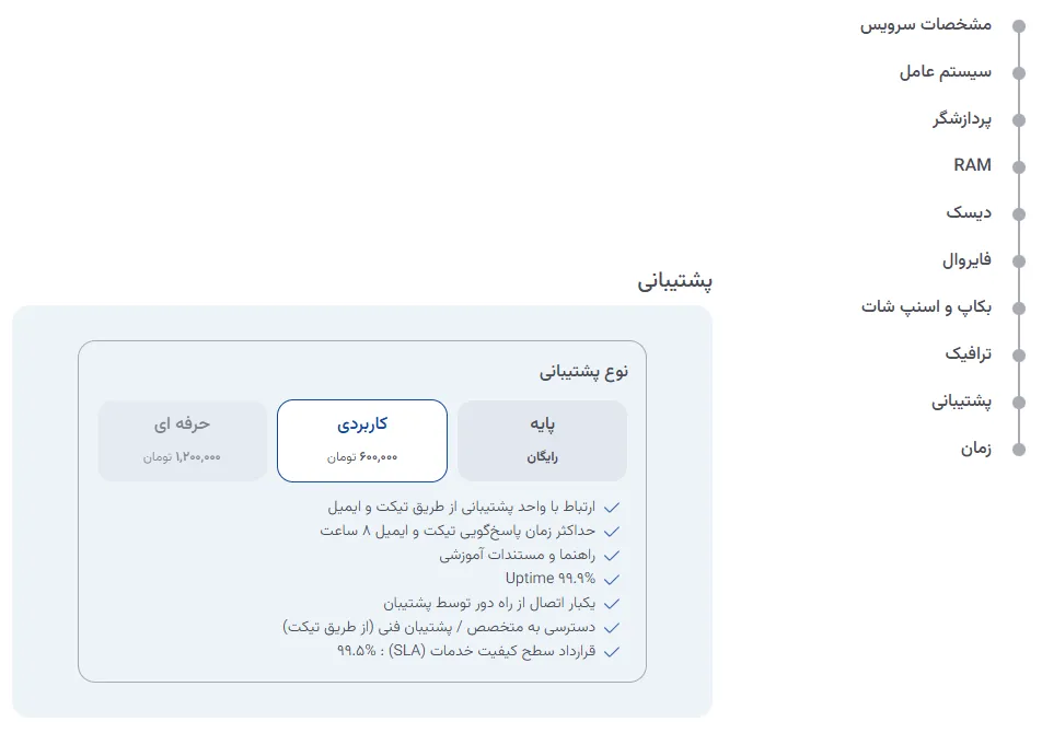 نمای مرحله 31 در پنل سرور ابری