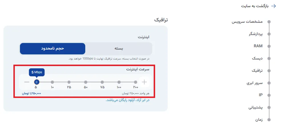 نمای مرحله 26 در پنل ابر خصوصی